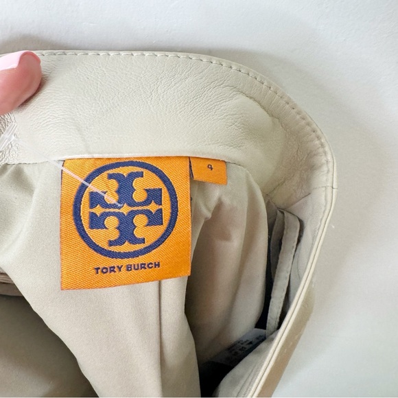 Tory Burch Genuine Leather Perforated Skirt Size 4 - Picture 3 of 4